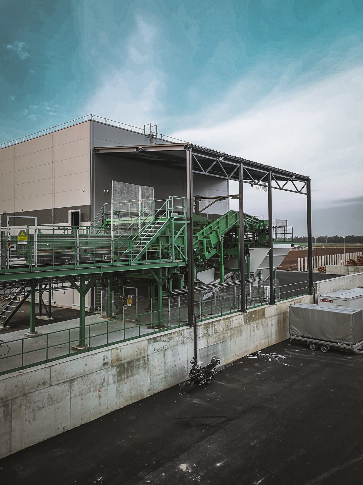 Material storage area at amplastics facility